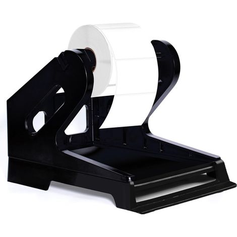 Porte-Étiquette Thermiques, Support Etiquettes pour Bureau, Porte-Étiquette à Rouleaux Externes, Accessoires pour Imprimante Thermiques Distributeur Etiquettes pour Étiquette PliÉe et Rouleau (1/5)