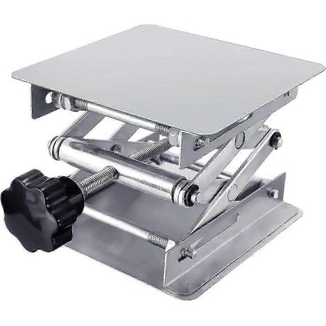 Table élévatrice de laboratoire, plateforme élévatrice en acier inoxydable, support de plateforme élévatrice de laboratoire, cric à ciseaux de laboratoire, commande manuelle (100 x (1/5)