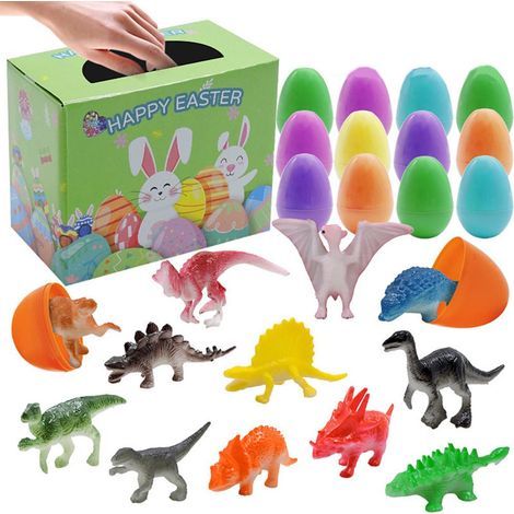 Boîte de Pâques réutilisable avec lapin, dinosaure et calendrier de l'avent - Coffret surprise pour enfants - Carton décoratif animalier (1/5)