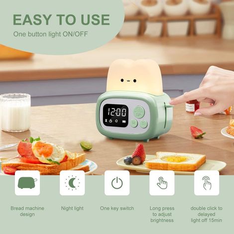 Set mit 3 tragbaren LED-Nachtlichtern für Kinder mit Timer zum Erlernen des Zähneputzens.
