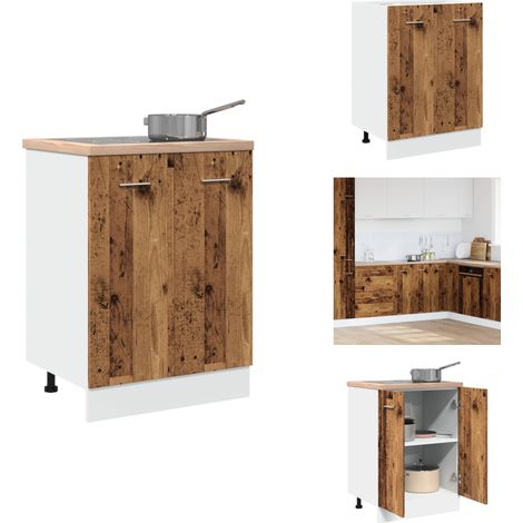 Armoire de plancher vieux bois 60x46x81,5 cm bois d'ingénierie - Armoire De Plancher - Armoires De Plancher - Armoire De Cuisine - Étagère De Rangement (1/5)