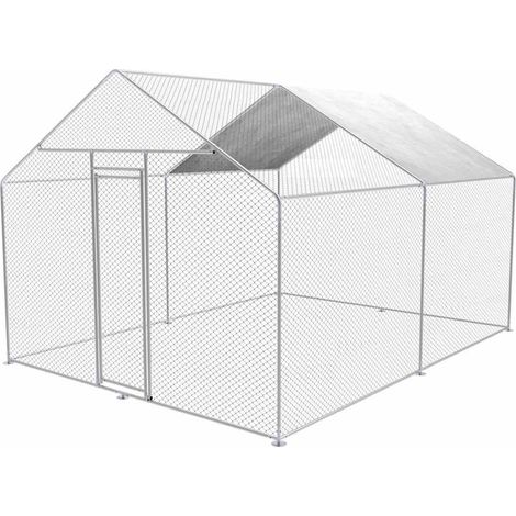 Gabbia per polli da esterno 3x4x2,5m pollaio acciaio zincato Zipper zi-cr342 (1/5)