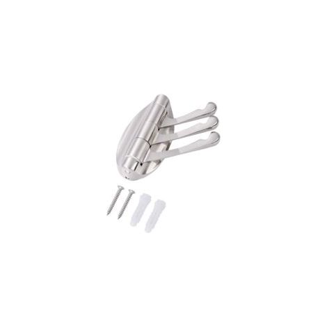 Appendiabiti girevole a parete in acciaio inox con 3 bracci pieghevoli, gancio appendiabiti/portasciugamani con rotazione a 180° (spazzolato) - Crezuo
