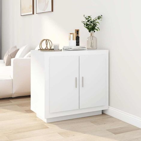 Aparador de madera contrachapada blanco 80x40x75 cm (1/4)