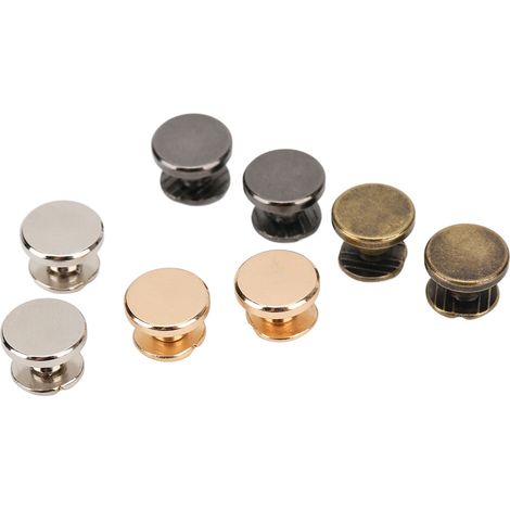 Vis de Rangement 9x5mm Tête Plate en Métal, 4 Couleurs pour Accessoires de Mode, Sacs, Ceintures et Projets DIY (1/5)