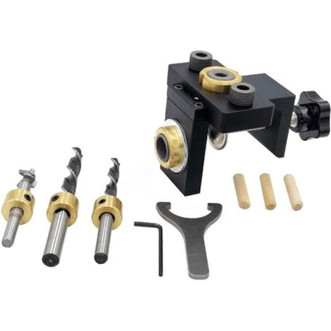 Localisateur de poinçon 3 en 1 pour perçage et marquage bois, outil de menuiserie (1/4)