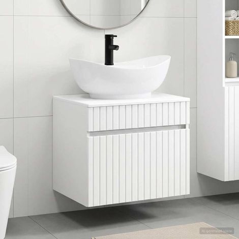 vidaXL Juego de muebles de baño Blanco Madera de ingeniería (1/5)