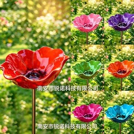Metallenes Bienenbad mit floralem Dekor, 60 cm, 7 Farben