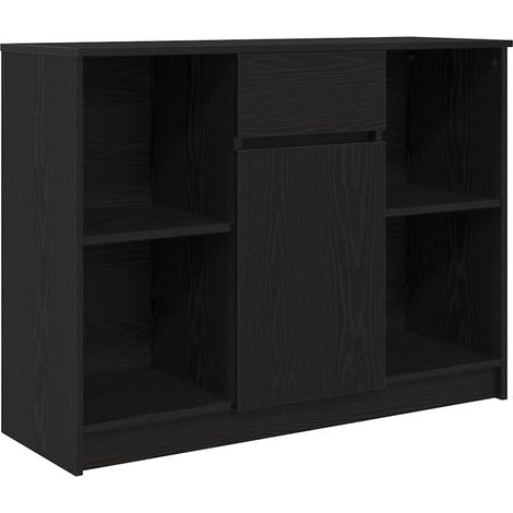 Buffet,Bahut,Meuble de Rangement avec tiroir chêne noir 101x35x76 cm bois d'ingénierie CFW30057 (1/5)