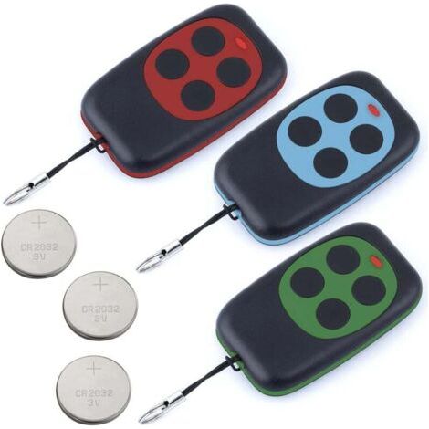 Universelle Torfernbedienung mit 433,92 MHz Frequenz für automatische Tore mit großer Reichweite. Elegante, programmierbare Fernbedienung mit Festcode, inklusive Batterie.