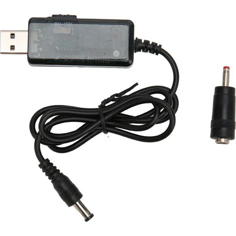 Câble USB Boost 5V à 9V 12V Réglable, Cordon Surélévateur DC Portatif avec Embout 3.5 x 1.35mm pour Ventilateur Lampe de Table (1/5)