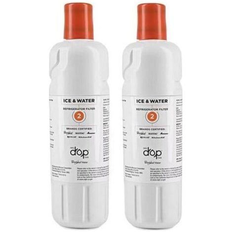 2er-Pack EDR2RXD1 Kühlschrank-Wasserfilter – Reduziert Chloride und Gerüche – Einfacher, werkzeugloser Austausch – Frisches, reines Wasser (1/5)