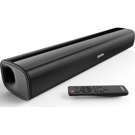 40W TV Soundbar, Bluetooth 5.3/Optical/AUX, 17 Inches  Small Sound Bar for TV PC Video Games Projector 3 EQ Modes Wall Mountable (1/5)