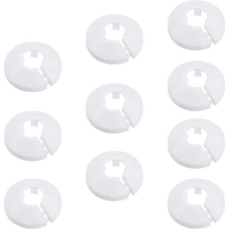 10 Pièces Colliers de Tuyau de Radiateur Couvercle Blanc Solide Pipe Plastique Décoration Cache Tuyaux Plomberie pour Tuyau de Chauffage D'eau Rosace de Radiateur