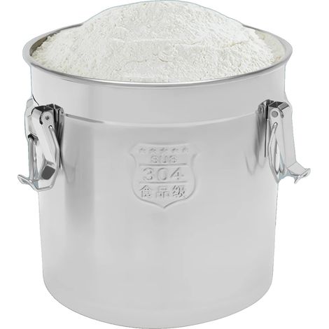 Recipiente para almacenar arroz, cierre hermético, acero inoxidable duradero, color plata. (1/2)