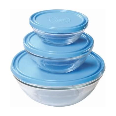 Saladier - Duralex - Lys - Verre trempé - 0,9L - Couvercle en polyéthylène sans BPA