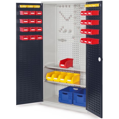 Kappes ®RasterPlan Werkzeugschrank 1950x1000m Modell 5 Tiefe 500mm Schlitzplattentüren anthrazitgrau