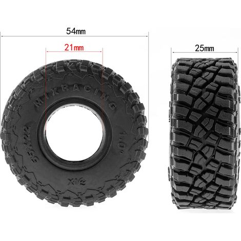 Pneus en caoutchouc pour voiture télécommandée, 4 pièces de remplacement de 1.0 pouces pour Traxxas TRX4-M Defender Bronco (1/5)