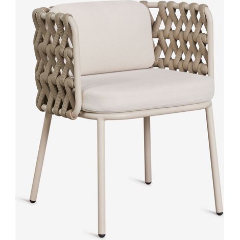 Silla de jardín con reposabrazos en aluminio y cuerda trenzada Tevary SKLUM        (1/5)