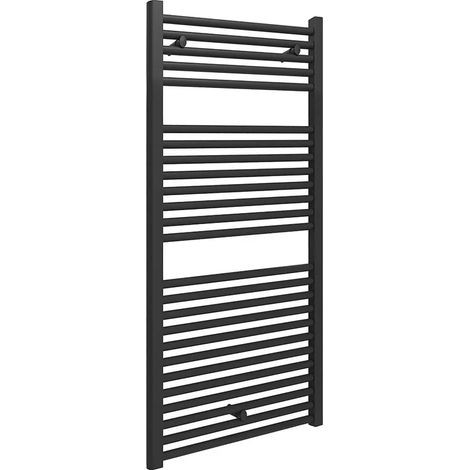 Termoarredo scaldasalviette 500x1200 nero opaco con interasse 45 cm (1/4)