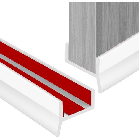 Profil d'Étanchéité Autoadhésif pour Plinthe de Cuisine, Joint Silicone Haute Élasticité pour Épaisseur Bois 15 16 17 mm, Protection contre l'Eau et la Poussière pour Socle de Meuble (1/5)