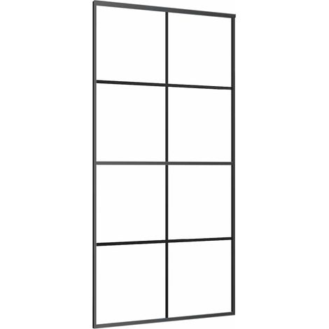 Maison Exclusive - Porta Scorrevole in Vetro ESG e Alluminio 102,5x205 cm Nera (1/5)