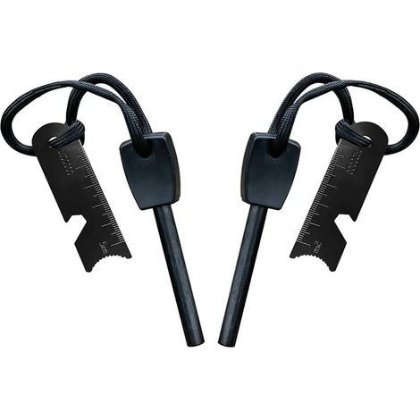 Pierre à Feu de Survie,Allume Feu avec Grattoir, Waterproof, 10,000 Etincelles à 3,000 Degrés, Barre 8 mm, Fire Steel en Magnesium - Fire Starter,Lanière de Cou,Grattoir Multi-Outils(2 pièces) (1/5)