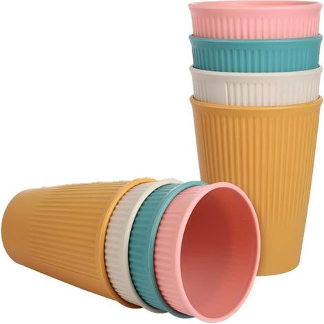 Becher-Set Wiederverwendbare Becher für Heiß und Kaltgetränke Umweltfreundliche und gesunde Kaffeebecher Geeignet für Kinder und Erwachsene Tee 6 6 (1/5)