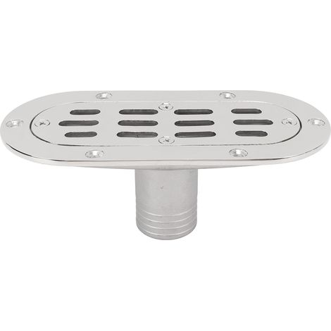 Lot de 2 siphons de sol, acier inoxydable 316, siphon de douche anti-obstruction, finition polie miroir, idéal pour les bateaux, les yachts et les salles de bains. (1/5)