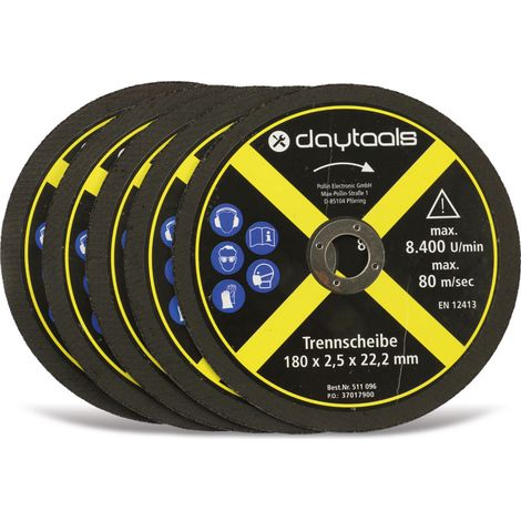 DAYTOOLS Trennscheibe Metall, 180x2,5x22,2 mm, 5 Stück