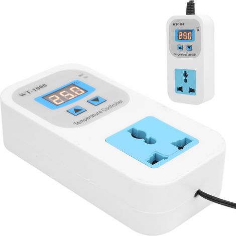 Elektronischer Temperaturregler mit automatischer Steuerung, 10 A, WT-1000, 110–220 V, EU-Stecker (1/5)