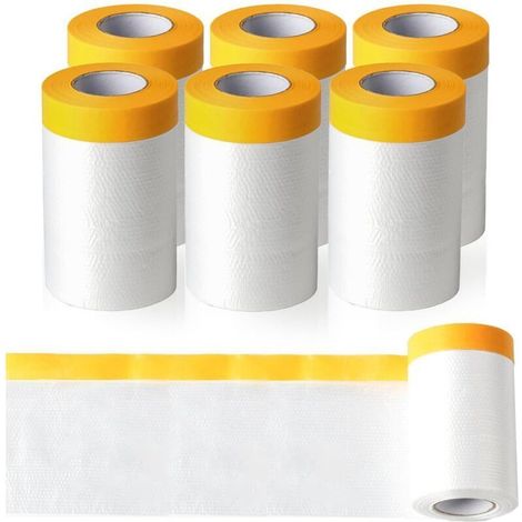 Rollen Abdeckfolie mit Klebeband, transparente Malerfolie zum Abkleben, Abdecken und Schützen von Böden und Möbeln – 55 cm x 20 m