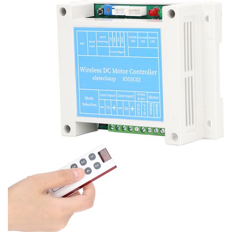 Drehzahlregler für bürstenbehaftete Gleichstrommotoren, Start-Stopp-Funktion, Beschleunigungs- und Verzögerungsregler mit Fernbedienung, 8–30 V DC (1/5)