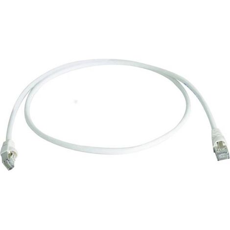 Câble de raccordement réseau informatique RJ45 Telegärtner 100008833 CAT 6a S/FTP blanc 7.50 m S371971 (1/2)