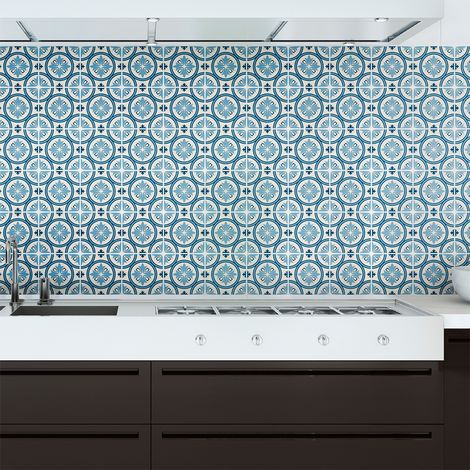 Sticker Mural Carrelage adhésif Cuisine Salle de Bain - 60 STICKERS CARRELAGES AZULEJOS ROMELO - 60stickers10x10cm (1/5)