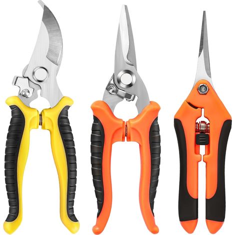 Secateur De Jardin 3 Pièces, Cisaille De Jardin, Ciseaux Jardinage, Coupe Branche Sécateur Jardin, Outils De Jardin Pour Branches/Ar (1/5)