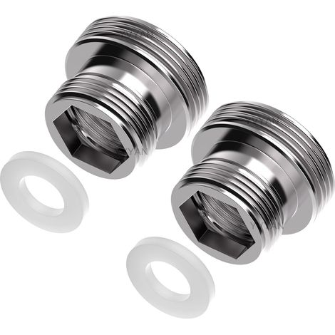 M18 to M22 Tap Adapter, 2 Pack Tap Adapter, Threaded Adapter for M18 and M22 External Thread, Suitable for Kitchen Faucets, Water Savers, Water Purifiers, (1/5)