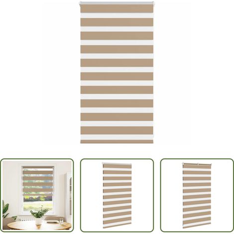 vidaXL Sandbraun - Doppelrollo Sandbraun 75x100 cm Stoffbreite 70,9 cm Polyester (1/5)