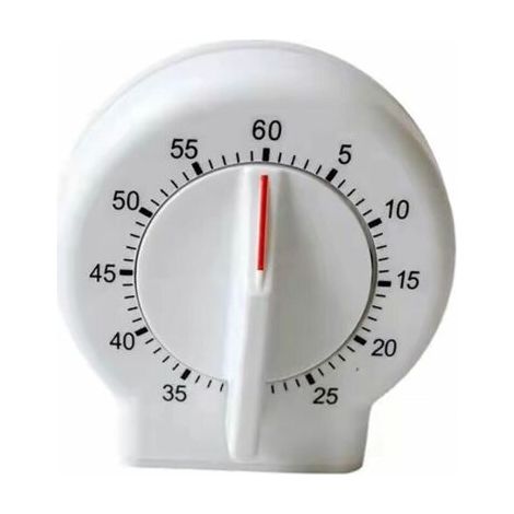 Minuterie de cuisine, minuterie mécanique de 60 minutes facile à lire (blanc) (1/4)