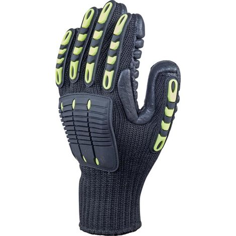 Delta Plus – Gants anti-coupure tronçonneuse – Protection métacarpiens 5 J – Renforts flexibles anti-vibration – Tissage doux sans coutures