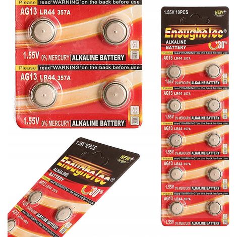 Batterie al litio LR44 / AG13 1,5 V, 10 pezzi.