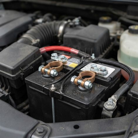 Morsetto con piastrina in metallo per batterie auto -Polarità positiva (1/3)