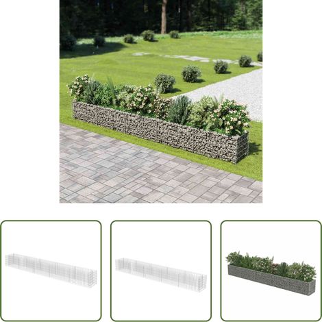 Jardinière - Lit surélevé à gabion Acier galvanisé 450x50x50 cm (1/5)