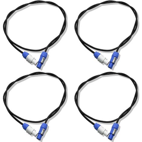 Quatre cordons d'alimentation CA de 1 mètre, compatibles avec les rallonges pour projecteurs à tête mobile Beam 5R/7R. (1/5)