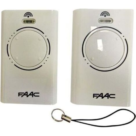 Lot de 2 télécommandes FAAC XT2 2 canaux 433 MHz Blanc Émetteur d'origine Rolling Code SLH LR