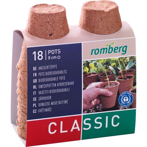 Romberg CLASSIC Anzuchttöpfe Ø 8 cm rund torffrei - 18er Pack (1/3)