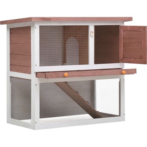 INLIFE Clapier d'extérieur 1 porte Marron Bois (1/5)