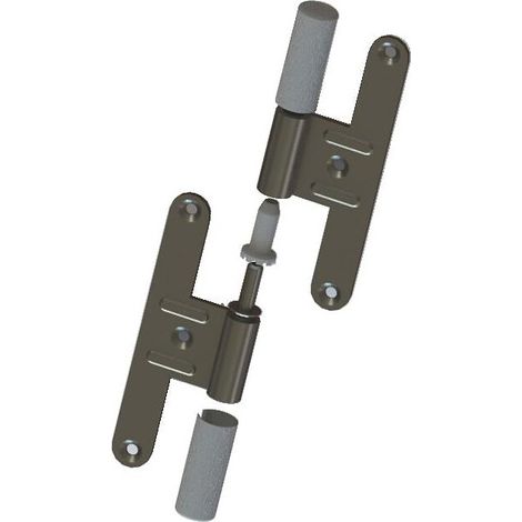 Paumelle universelle réglable NF mâle. gris. gauche en boîte de 10 - MONIN - TORBEL INDUSTRIE