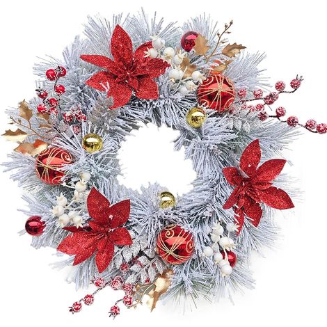Couronne de Noël - 45 cm Décoration - Couronnes De Noël pour La Porte (1/5)
