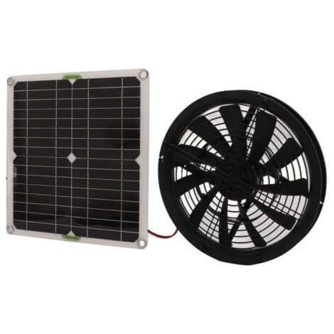 Ventilateur solaire 100W – Extraction d'air pour espaces confinés – Résistant aux intempéries – Installation murale ou sur serre (1/5)